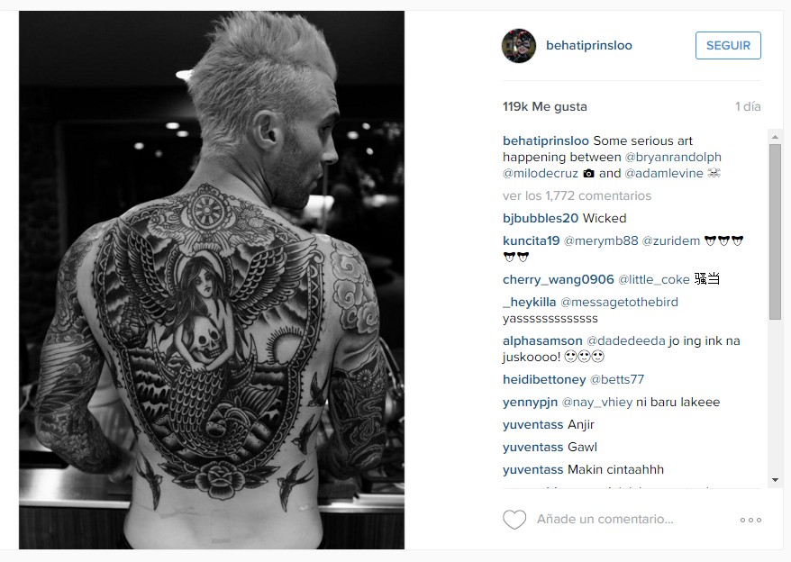 Adam Levine Emplea 6 Meses En Hacerse Este Impresionante Tatuaje Buho