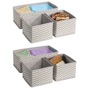 cómoda y divisor cestas para calcetines y ropa de bebé plegable Cajonera organizadora de ropa interior organizador de tela color gris Set of 8 caja de almacenamiento 